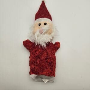 Fourstar Santa Claus Hand Puppet Plush 2006 Xmas Christmas Red White Fuzzy Beard